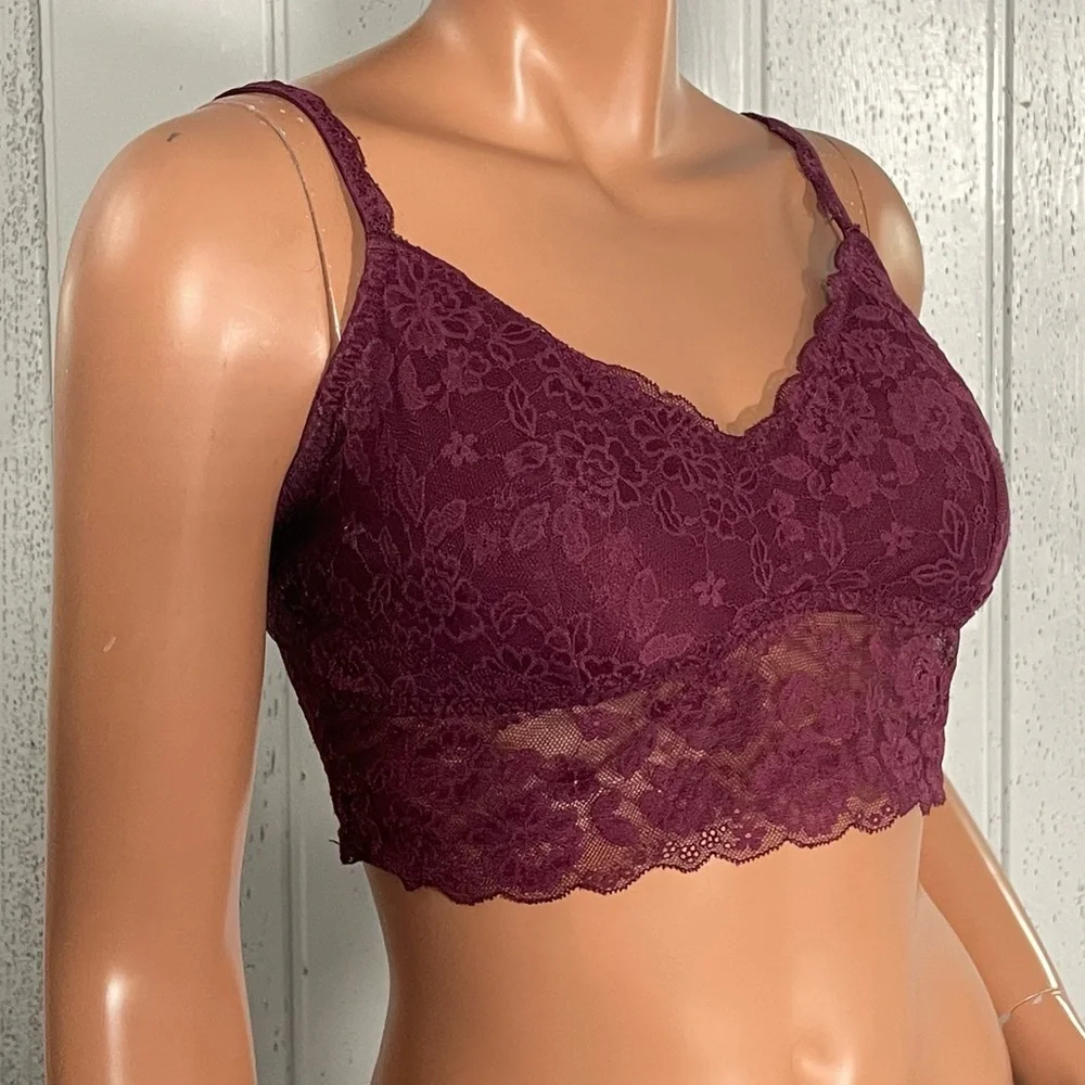 Gilly Hicks women's Wine  Lace Bralette Sz L
